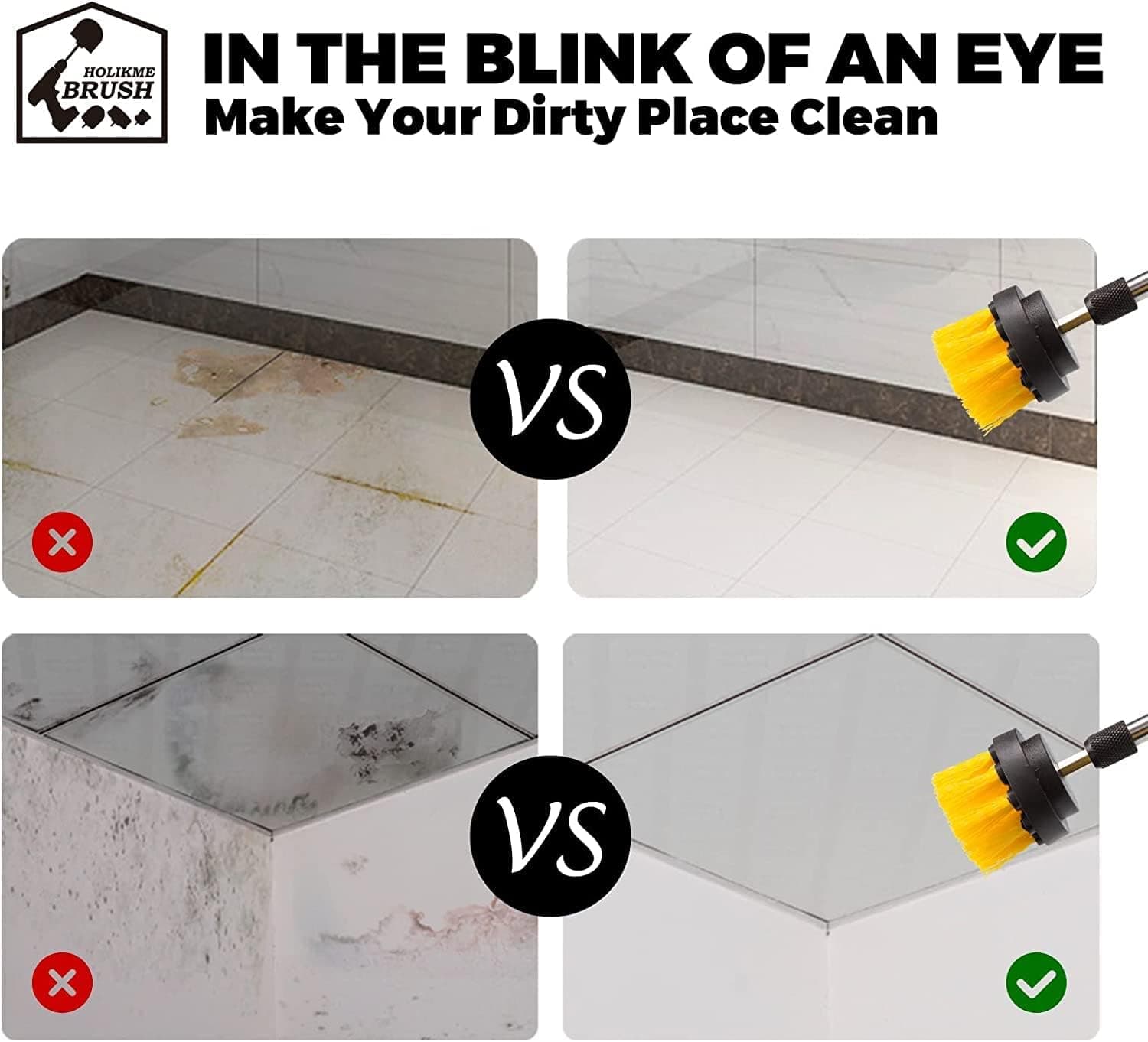 Holikme Drill Brush Power Scrubber Attachment Kit