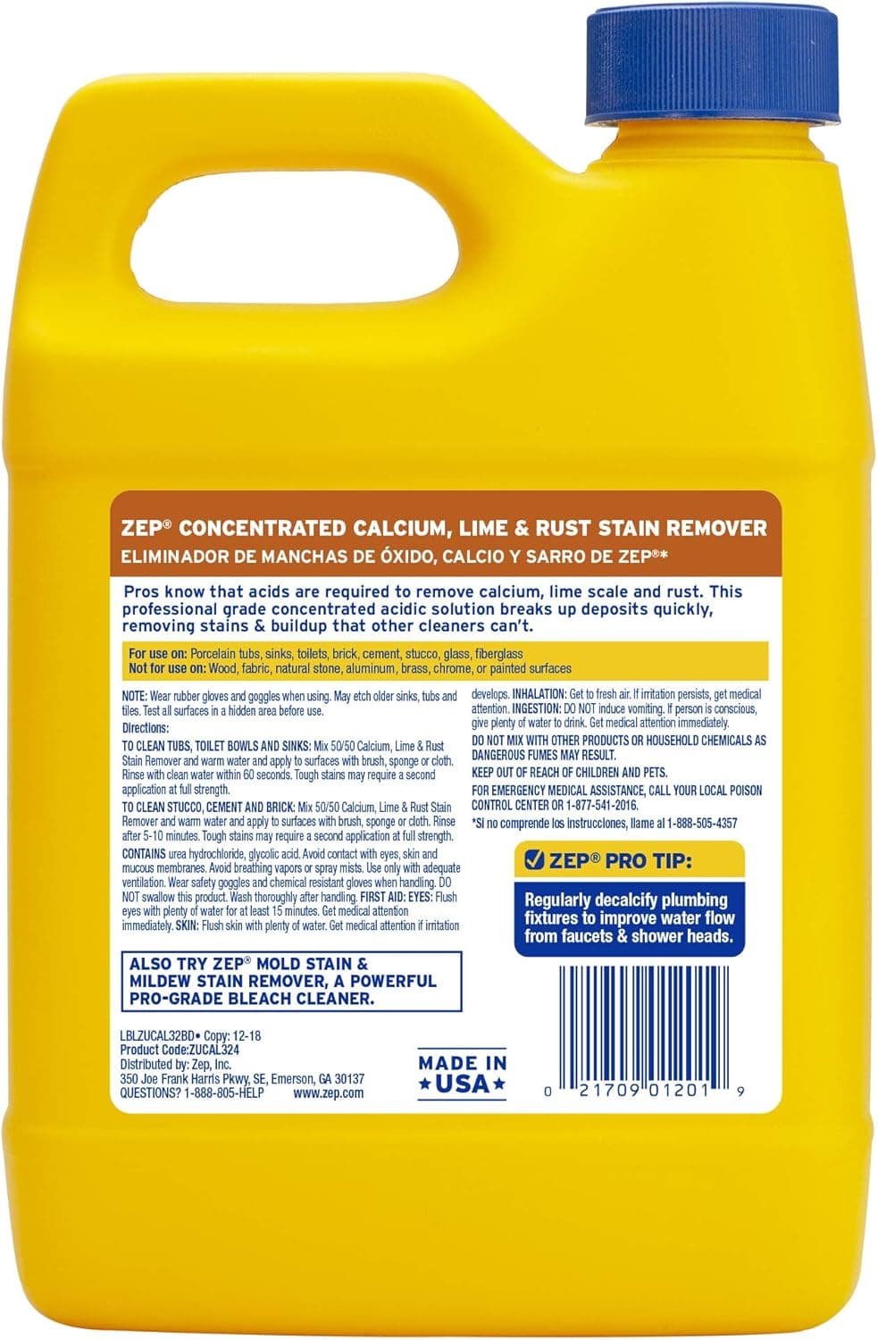 Zep Calcium, Lime & Rust Stain Remover thumbnail 2